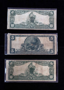 three old banknotes